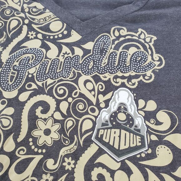 Pro Edge Purdue Boilermakers Womens T Shirt Size XL 26" Length 19.5" P2P V Neck - Picture 5 of 8